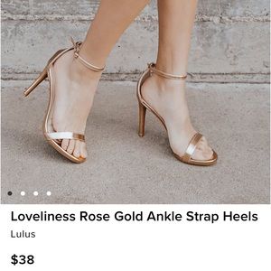 Ankle Strap Heels Rose Gold NIB 👠